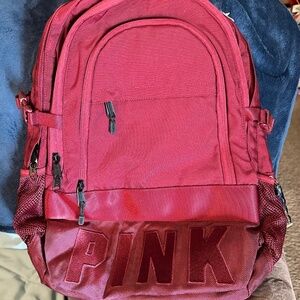 NWT VS PINK Maroon/wine collegiate collection backpack